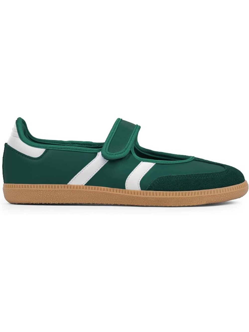 Womens Green Faux Suede Slip On Ballet Flats Walking Retro Fashion Sneakers